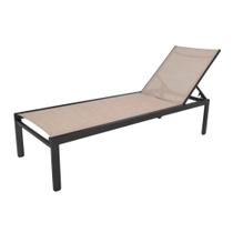 Chaise Cadeira Espreguiçadeira Gaivota Piscina Resistente Sol E Chuva Preto