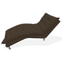 Chaise Divã Espreguiçadeira Estofada Salão de Beleza Diva Suede Marrom - LM DECOR