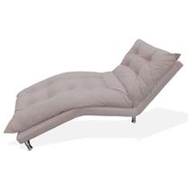 Chaise Divã Espreguiçadeira Estofada Salão de Beleza Diva Suede Rose - DL Decor