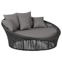 Chaise Hungria Alumínio Pintura Preta Corda Náutica E11 Trama Original