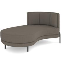 Chaise Longue Divã 164cm Braço Direito Logus D06 Bouclê Bege Escuro - Mpozenato