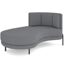 Chaise Longue Divã 164cm Braço Direito Logus D06 Bouclê Cinza - Mpozenato