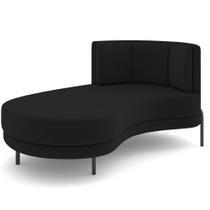 Chaise Longue Divã 164cm Braço Direito Logus D06 Veludo Preto - Mpozenato Chaise Longue Divã 164cm Braço Direito Logus D06 Veludo Preto - Mpozenato