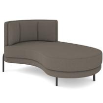 Chaise Longue Divã 164cm Braço Esquerdo Logus D06 Bouclê Bege Escuro - Mpozenato Chaise Longue Divã 164cm Braço Esquerdo Logus D06 Bouclê Bege Escuro - Mpozenato