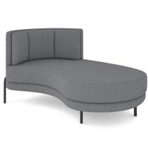 Chaise Longue Divã 164cm Braço Esquerdo Logus D06 Bouclê Cinza - Mpozenato Chaise Longue Divã 164cm Braço Esquerdo Logus D06 Bouclê Cinza - Mpozenato