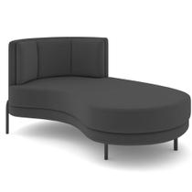 Chaise Longue Divã 164cm Braço Esquerdo Logus D06 Veludo Cinza - Mpozenato Chaise Longue Divã 164cm Braço Esquerdo Logus D06 Veludo Cinza - Mpozenato
