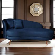 Chaise Longue Divã Emili em Madeira de Reflorestamento 160cm Veludo Star Confort Chaise Longue Divã Emili em Madeira de Reflorestamento 160cm Veludo Star Confort