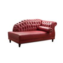 Chaise Longue Divã Olimpia em Madeira de Reflorestamento Material Sintético Vermelho Star Confort