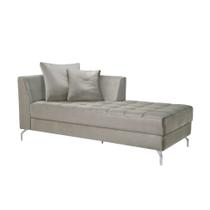 Chaise Longue News Veludo Cinza