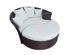 Chaise modular formato folha com mesa lateral- Fibra sintética - Alumínio - Acquablock - Deck & Decor
