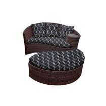 Chaise Nova Delhi Folha - Tecido Nautical Marinho Chaise Nova Delhi Folha - Tecido Nautical Marinho