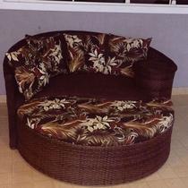 Chaise Nova Delhi Folha -Tecido Revieira Marrom Chaise Nova Delhi Folha -Tecido Revieira Marrom