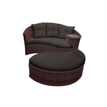Chaise Orbit com Puff - Tecido Duna Marrom