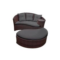 Chaise Orbit com Puff - Tecido Lisato Grafite