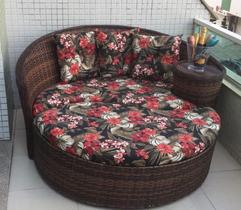 Chaise Orbit com Puff - Tecido Maui Preto