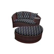 Chaise Orbit com Puff - Tecido Nautical Marinho