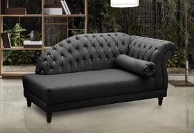 Chaise Recamier Troia 1,78 Preto Amassado 1302 Js Móveis