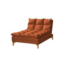 Chaise sem Braço Luxor Pés de Madeira Maciça 1,10m Veludo Terracota - MOBILIA HOUSE