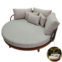 Chaise Sofá Cordoba 1,60m Base de Madeira Corda Náutica Almofadas Impermeáveis