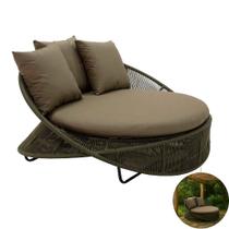 Chaise Sofá Delta 1,40m Estrutura Alumínio Corda Náutica Jardim Piscina Chaise Sofá Delta 1,40m Estrutura Alumínio Corda Náutica Jardim Piscina