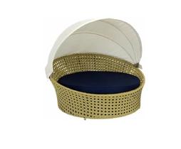 Chaise Sofa Fibra Sintetica Com Toldo Área Piscina Jardim