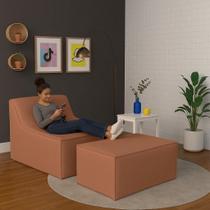 Chaise Tiktok Sofá Cama 2 Lugares Com Puff Redes Sociais Bz Home Decor