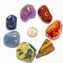 Chakras 7 Pedras Lapidação Vibrada Kit EXTRA Pedras Médias