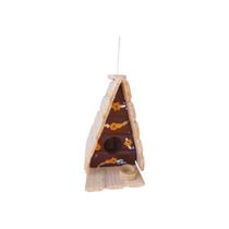 Chalé de Passarinho Feito de Madeira com Comedouro Decoração de Jardim Varanda Quintal