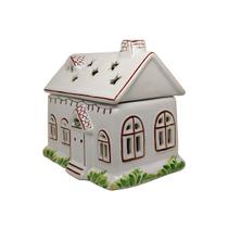 Chalé Decorativo Baixo de Cerâmica Cenas Vip Branco Chalé Decorativo Baixo de Cerâmica Cenas Vip Branco