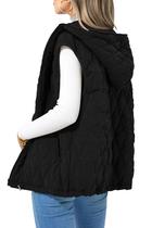 Chaleco con Capucha sin Mangas PRETTYGARDEN para Mujer 2025 M Negro Chaleco con Capucha sin Mangas PRETTYGARDEN para Mujer 2025 M Negro
