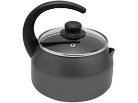 Chaleira 2,4L Antiaderente de Alumínio com Tampa de Vidro Gourmet Multiflon Cinza
