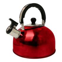 Chaleira aço inox 2,5l com apito - fogão eletrico, gás e indução