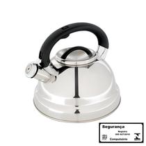 Chaleira Aço Inox 3 Litros Fundo Triplo Diletta Preta