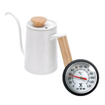 Chaleira Aço Inox Branca Bico Fino Com Termômetro 350ml -ILC