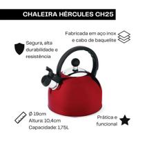 Chaleira Aço Inox Com Apito Fixo 1,75L Hercules