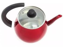 Chaleira Bola Colorida Tampa De Vidro 2,7 Litros