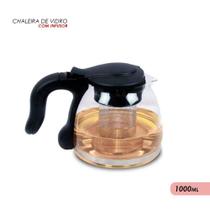 Chaleira Bule De Vidro Com Infusor Chá Café Inox 1000ml - Fratelli