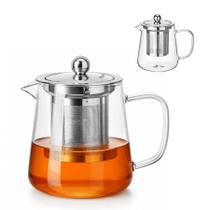 Chaleira Bule de Vidro com Infusor de Chá em Inox 750ml Jarra Transparente para Chá, Café e Bebidas Quentes