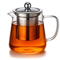 Chaleira Bule de Vidro com Infusor de Chá em Inox 750ml Jarra Transparente para Chá, Café e Bebidas Quentes