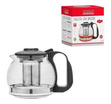 Chaleira Bule De Vidro Com Infusor De Cha Inox 1,2L Moderna