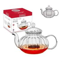 Chaleira Bule de Vidro Com Infusor Inox 400ml Chá Pequena