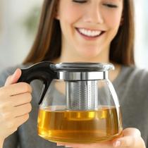 Chaleira Bule De Vidro Com Infusor Inox 950ml