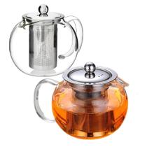 Chaleira Bule De Vidro Com Infusor Inox Para Chá Café 650ml