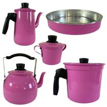 Chaleira Bule Fervedor Açucareiro e Forma de alumínio Kit de Alumínio Premium