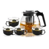 Chaleira Bule Infusor 1L E 4 Xícaras Em Vidro Inox Café