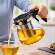Chaleira Bule Vidro Borossilicato 950ml Com Infusor Chá Café