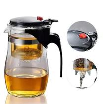 Chaleira bule vidro infusor removivel 900ml jarra grande coador cafe cha transparente tampa hermetica luxo