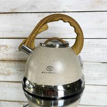 Chaleira c/Apito Aço Inox Rettberg Bege 3,2L c/Cabo Madeira Chaleira c/Apito Aço Inox Rettberg Bege 3,2L c/Cabo Madeira