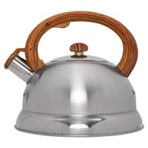 Chaleira Com Apito De Inox E Alça Que Imita Bambu 3l Chaleira Com Apito De Inox E Alça Que Imita Bambu 3l