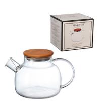 Chaleira com bico e coador vidro borossilicato stanford 1l hauskraft
